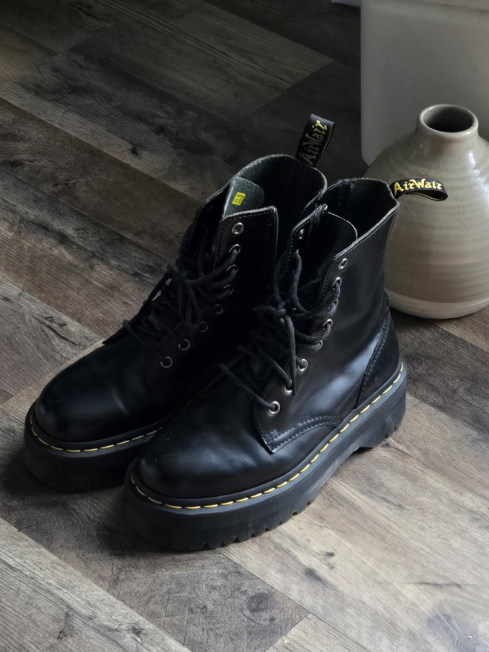 Dr. Martens Women's Black Platform Lace-Up Boots